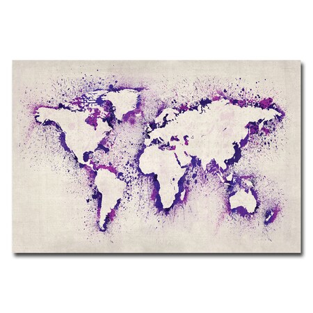 Trademark Fine Art Michael Tompsett 'Paint Outline World Map II' Canvas Art, 22x32 MT0010-C2232GG